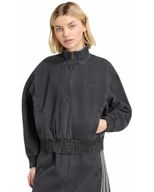 adidas Stadium Washed Denim Bomber Loose-fit Jacket - Gray