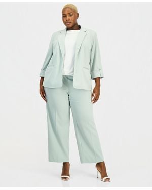 Anne Klein Essentials Plus Size High Rise Pull-on Pants - Green