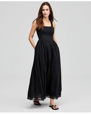And Now This Cotton Square-neck Maxi Dress - Black