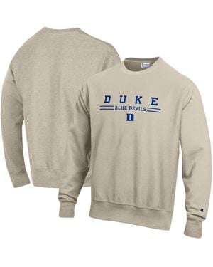 Champion Duke Blue Devils Heavyweight Reverse Weave Crewneck Sweatshirt - Gray