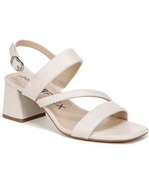 LifeStride Celia Asymmetrical Block Heel Dress Sandals - White