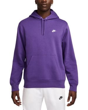 Nike Club Pullover Fleece Logo Hoodie - Purple
