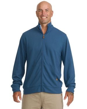 Quiksilver Coastal Texture Full Zip Mock Neck Shirt - Blue