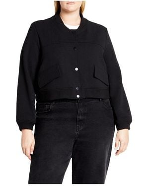 City Chic Plus Size Ivy Bomber Jacket - Black
