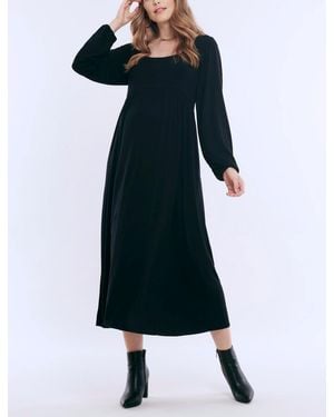 Motherhood Maternity Maternity Long Sleeve Empire Waist Maxi Dress - Blue