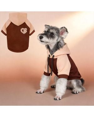 Aronkl Dog Hoodie Stretchy Warm Pet Sweatshirt - Brown