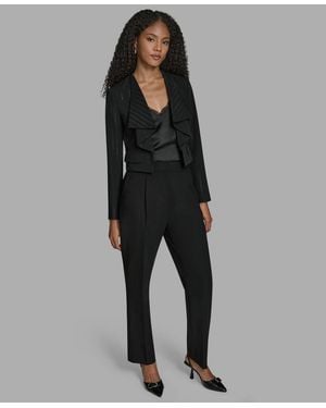 BCBGMAXAZRIA Pinstripe Cropped Jacket - Black
