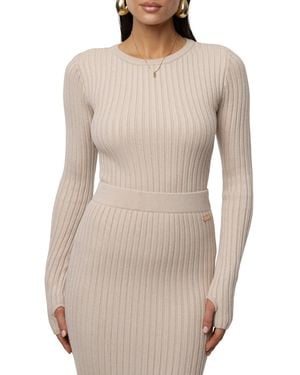 JLUXLABEL Overcast Ribbed Top - Natural