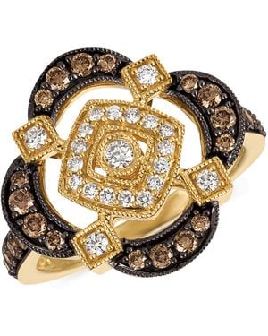 Le Vian Chocolatier Chocolate Diamond & Vanilla Diamond Quatrefoil Ring (3/4 Ct. T.w. - Metallic