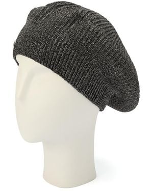 Kate Spade Metallic Rib Knit Beret - Black
