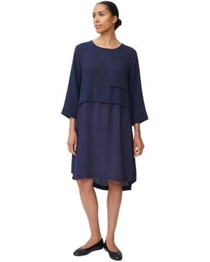 Masai Manonah 3/4 Sleeve Layered Midi Dress - Blue