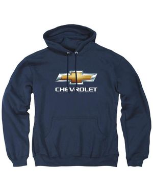 Corvette Chevrolet Chevy Bowtie Stacked Pull-over Hoodie - Blue