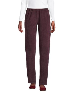 Lands' End Sport Knit High Rise Corduroy Pants - Purple