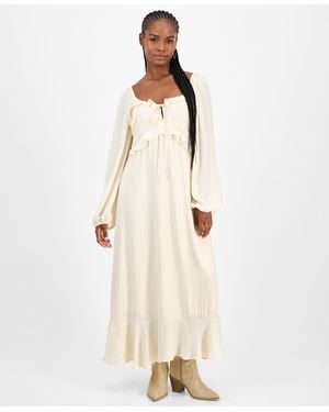 And Now This Ruffle Long-sleeve Maxi Dress - Natural