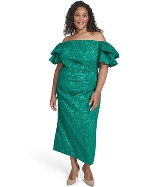 Eliza J Plus Size Short Sleeve Lurex Boucle Shift Dress in Green | Lyst Eliza J Plus Size Short Sleeve Lurex Boucle Shift Dress in Green | Lyst