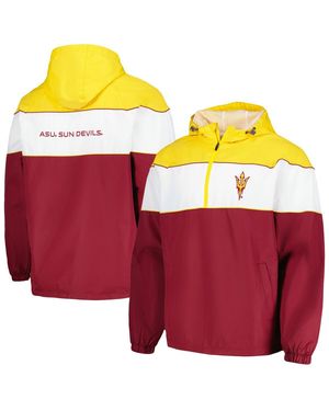 G-III 4Her by Carl Banks Arizona State Sun Devils Center Line Half-zip Raglan Hoodie Jacket - Yellow