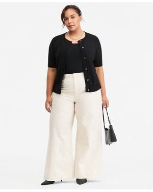 On 34th Trendy Plus Size Wide-leg High-rise Jeans - Black