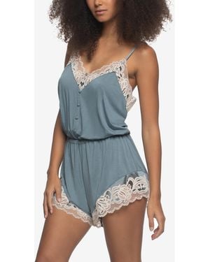 Felina Regular Amelie Jersey Vintage Lace Romber Sleepwear - Blue
