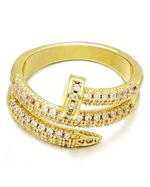 Adornia Cubic Zirconia Double Wrap Nail Ring - Metallic