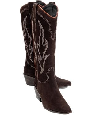 Forever & Always Shoes Pietro Leather Western Knee High Boot () - Black