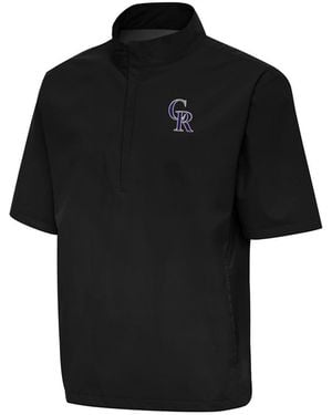 Antigua Colorado Rockies Brisk Quarter-zip Wind Shirt - Black