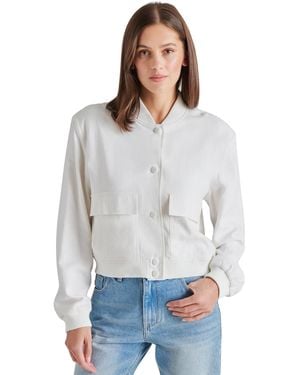 Steve Madden Ardine Linen-blend Bomber Jacket - White