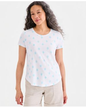 Style & Co. Printed Short-sleeve Crewneck T-shirt - White