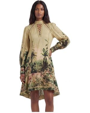 Karen Millen Botanical Mini Dress - Green