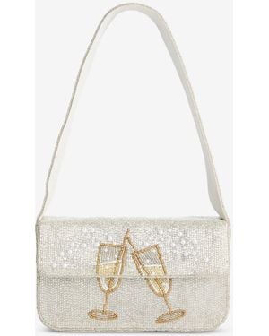 On 34th Hand Beaded Shoulder Bag - White