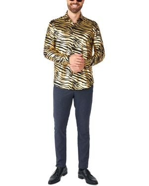 Opposuits Shiny En Theme Party Shirts - Blue