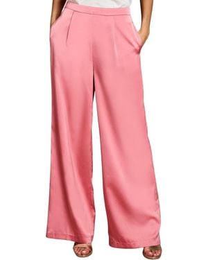 Coast Satin High-waist Flare Pants - Pink