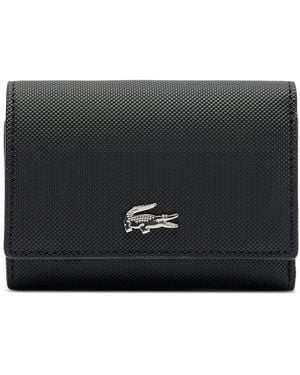 Lacoste Anna Snap Close Flap Billfold Wallet - Black