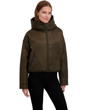 Laundry by Shelli Segal Hooded Bomber Jacket - Brown