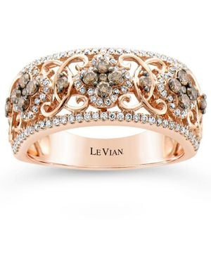 Le Vian Chocolatier Chocolate Diamond & Vanilla Diamond Filigree Flower Ring (5/8 Ct. T.w. - Pink
