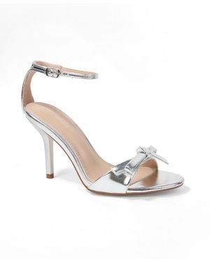 BERNESS Peach Ankle Strap Stiletto Sandals - White