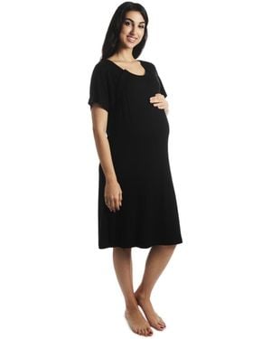 Everly Grey Maternity Rosa Maternity/nursing Hospital Gown - Black