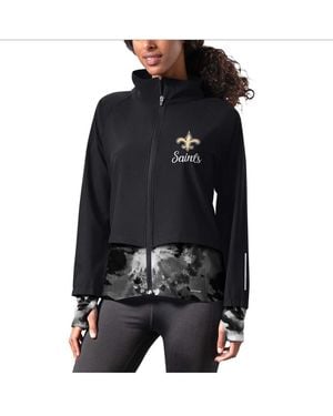 MSX by Michael Strahan New Orleans Saints Grace Raglan Full-zip Running Jacket - Black