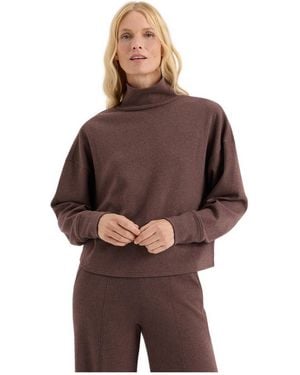 Pact Organic Cotton Roam Funnel Neck Top - Brown