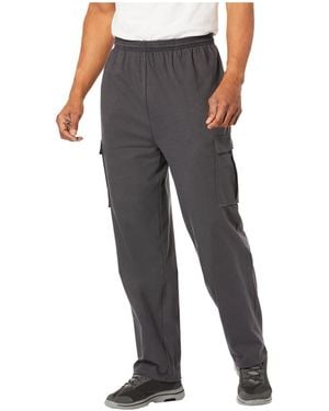 Kingsize Big & Tall Lightweight Jersey Cargo Sweatpants - Black