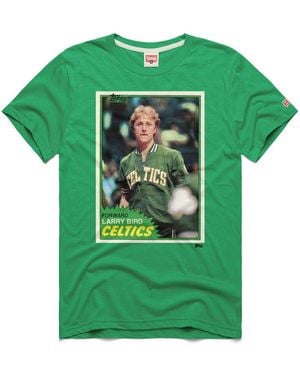 Homage And Larry Bird Boston Celtics Topps Trading Card Player Tri-blend T-shirt - Green