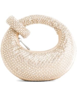 JW PEI Handbags Abacus Crystal Mini Top Handle Clutch Bag - White