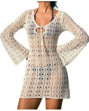 CUPSHE 15 Minutes Of Fame Blue Cover-up Mini Beach Dress - Natural