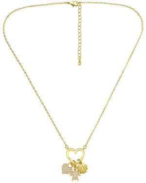 Macy's 14k Gold-plated Over Brass Heart Shaped Charm Holder - Metallic