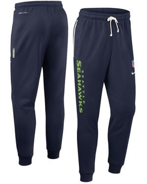 Nike Seattle Seahawks Sideline Ground Game Performance Taper Pants - Blue