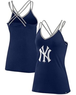 Fanatics New York Yankees Barrel It Up Cross Back V-neck Tank Top - Blue
