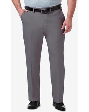 Haggar Big & Tall Premium Comfort Stretch Classic-fit Solid Flat Front Dress Pants - Gray