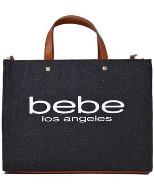 Bebe Rian Denim Tote Bag - Black