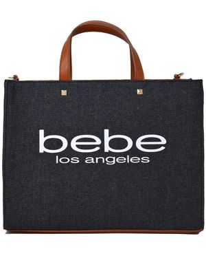 Bebe Rian Denim Tote Bag - Black