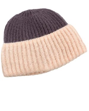 Portolano Colorblock Beanie Hat - Pink