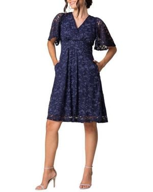 Kiyonna Starry Sequin Lace V-neck Cocktail Dress - Black